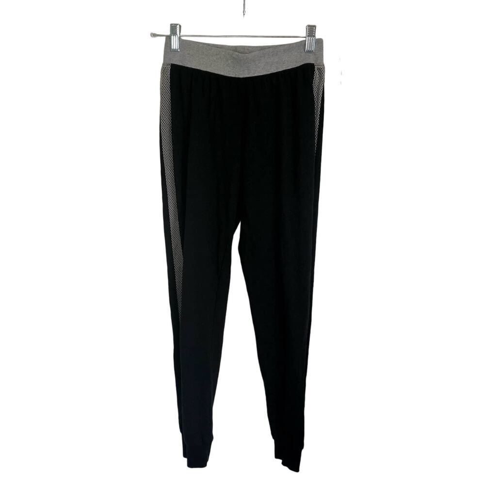 Lascana for Venus Women's Small Gray & Black Cotton Pants w/ Side Netting Detail